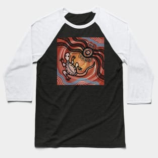 Aboriginal Art - Lizard Baseball T-Shirt